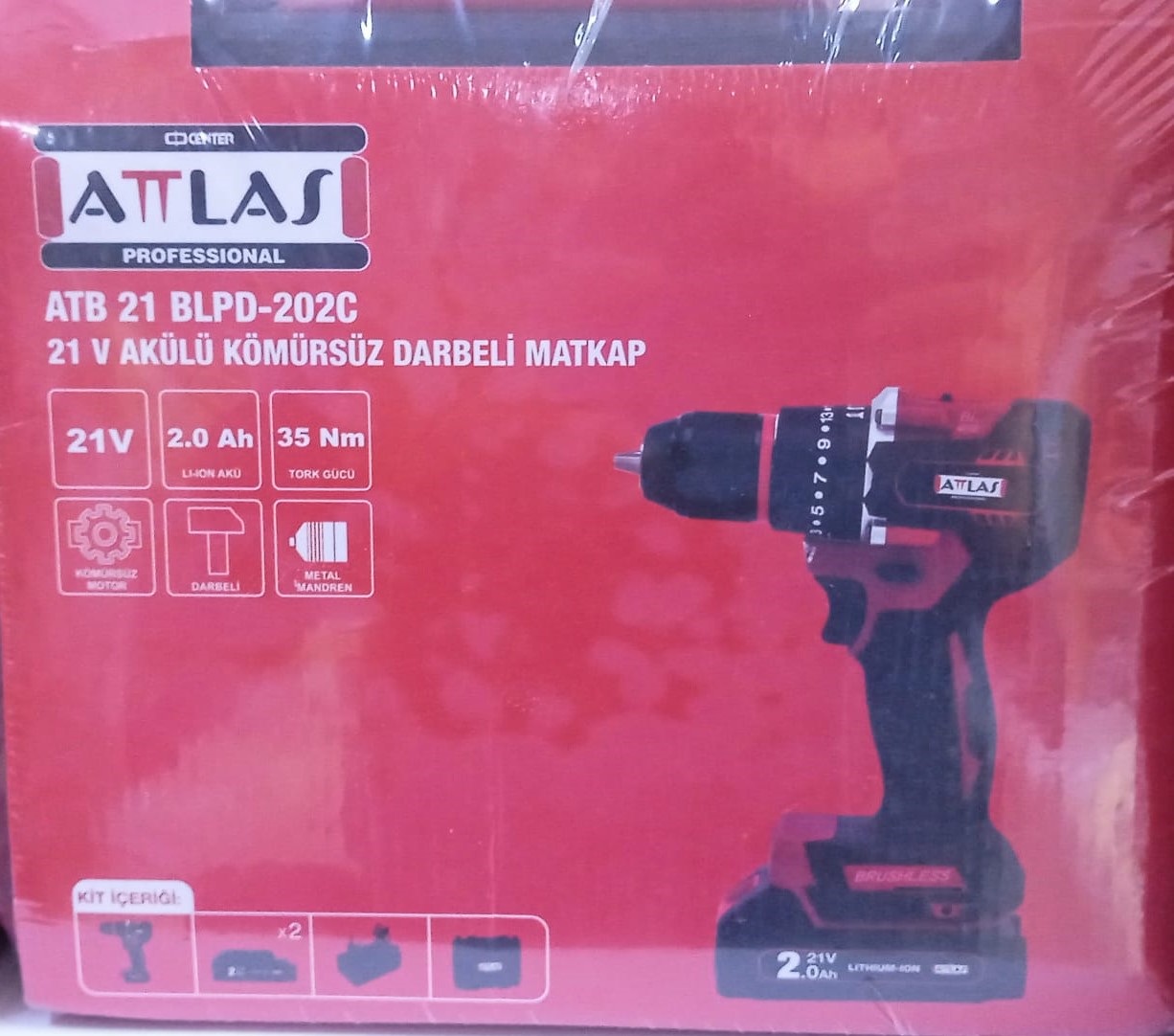 ATLAS KÖMÜRSÜZ DARBELİ MATKAP 21V